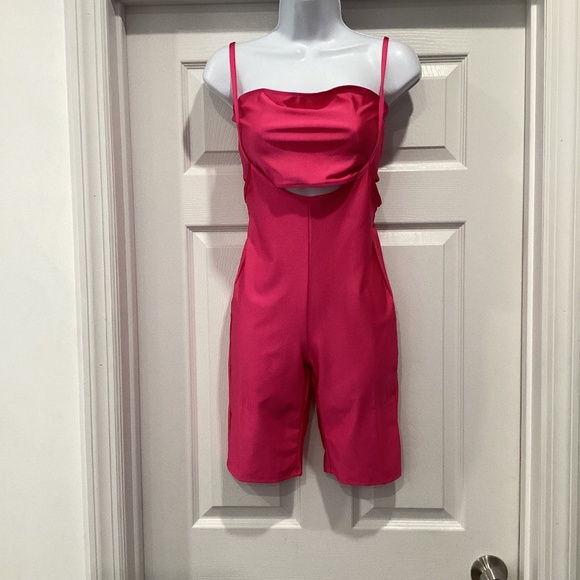 NWT SJL APPAREL pink overall shorts with tube tops - Picture 1 of 12
